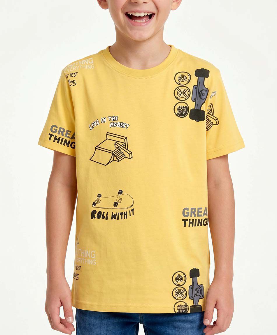 Polera ni&ntilde;o dibujos skates