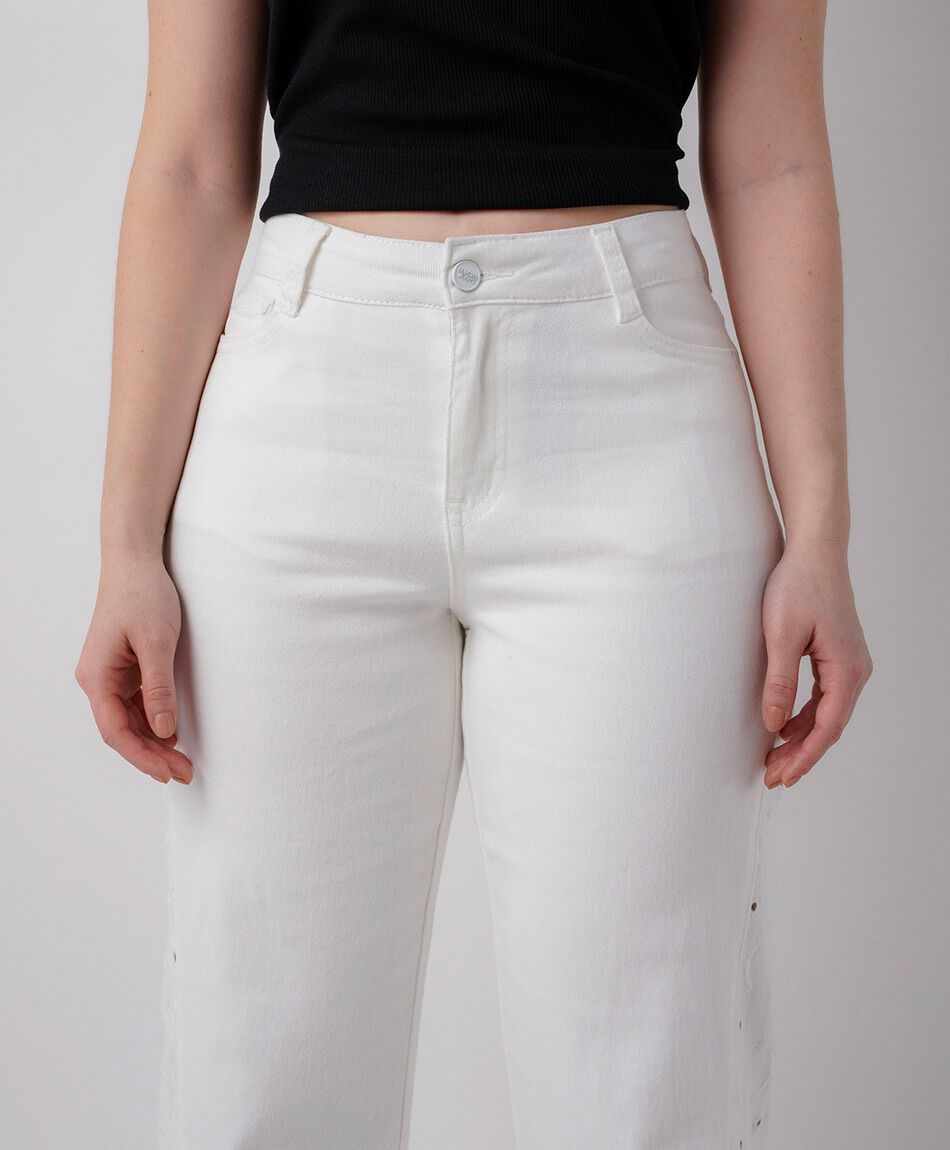 Jeans mujer wide leg c&iacute;rculos