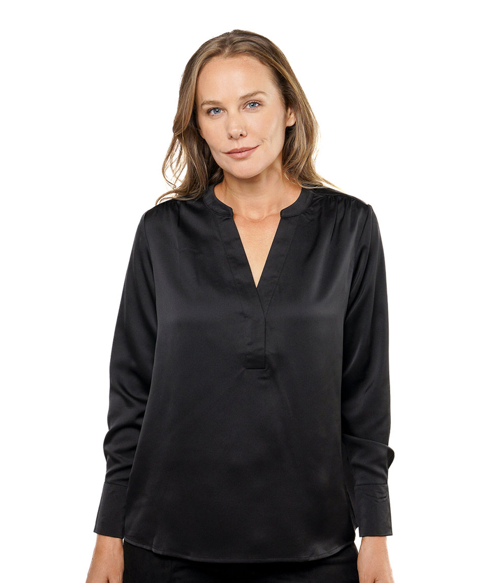 Blusa mujer satinada negra Blusa mujer satinada negra