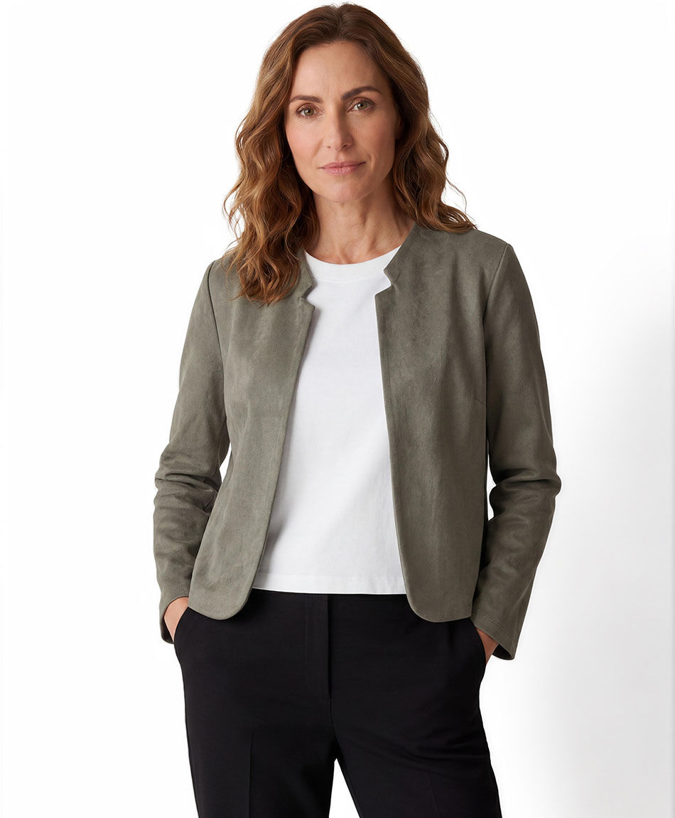 Chaqueta mujer suede abierta