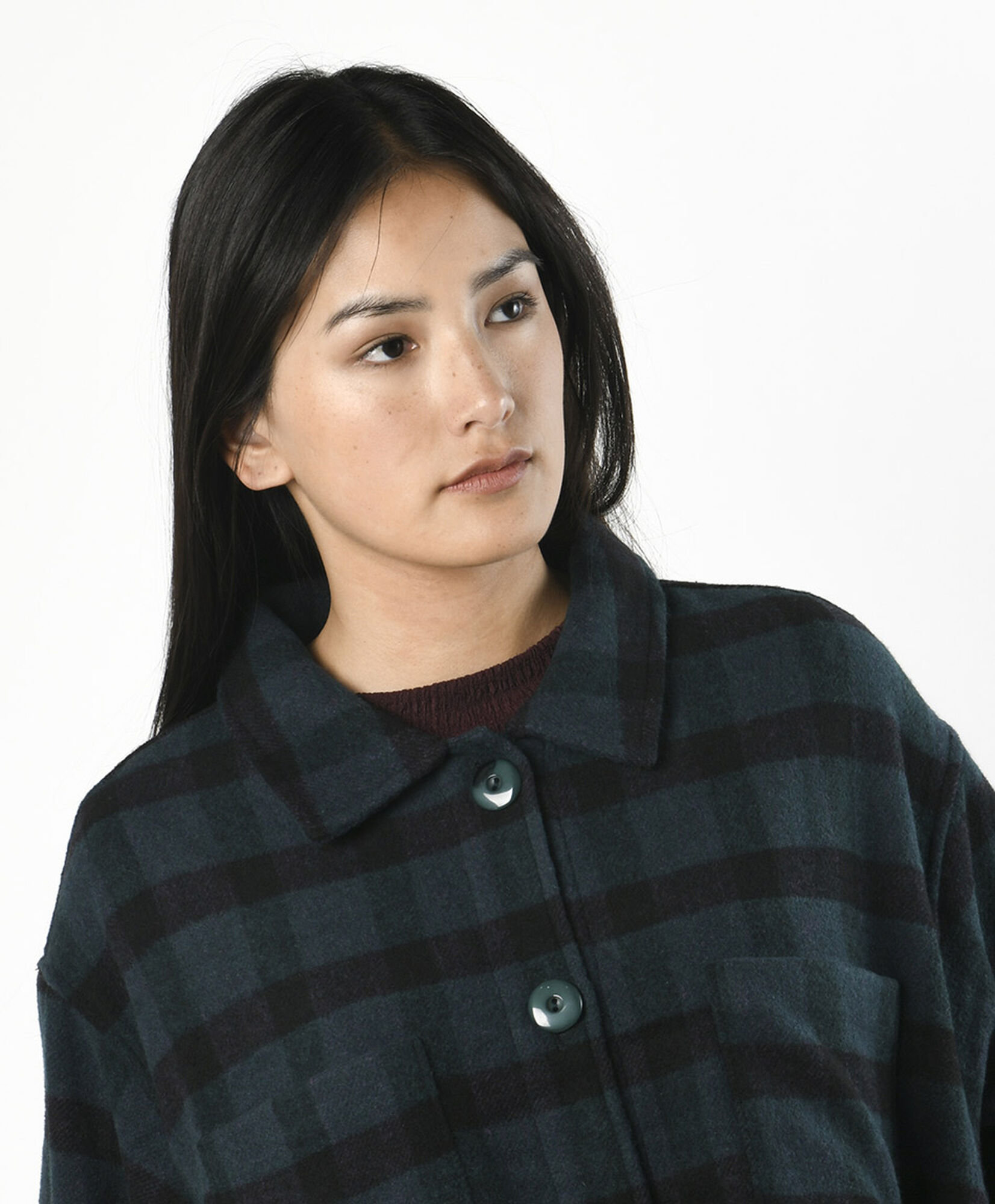 Chaqueta mujer escocesa larga Chaqueta mujer escocesa larga