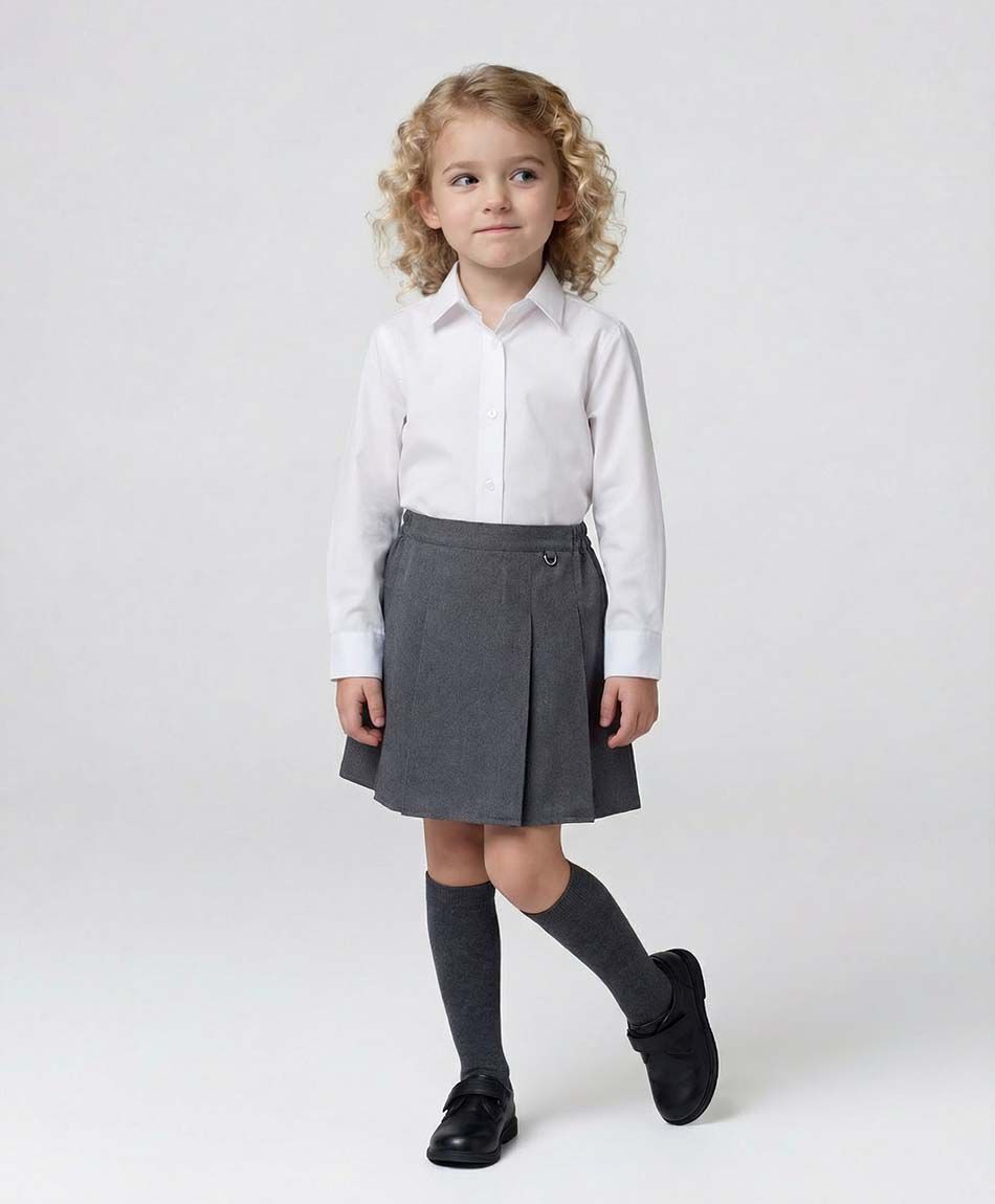 Falda escolar elasticada gris