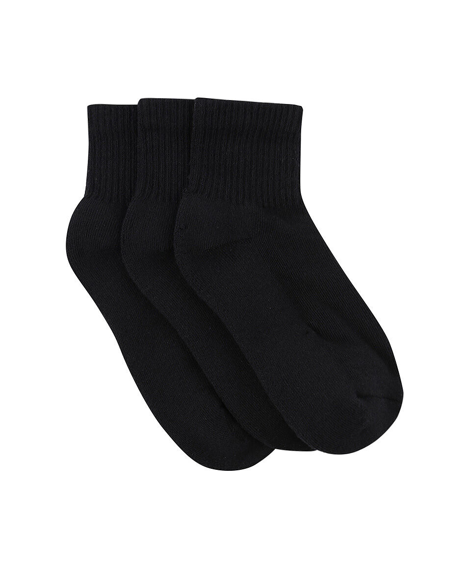 Pack 3 calcetines escolar liso negro
