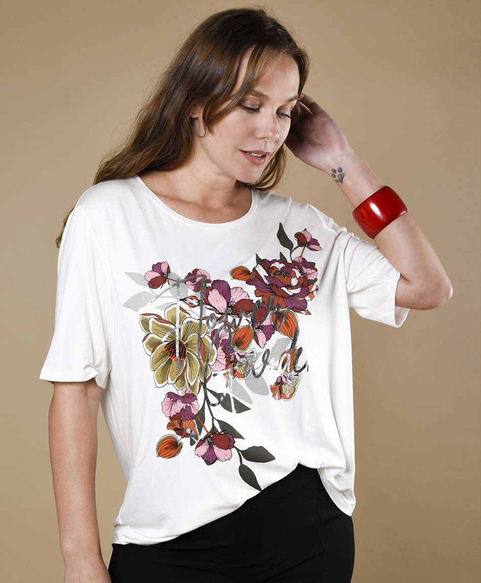 Polera manga corta cuello redondo