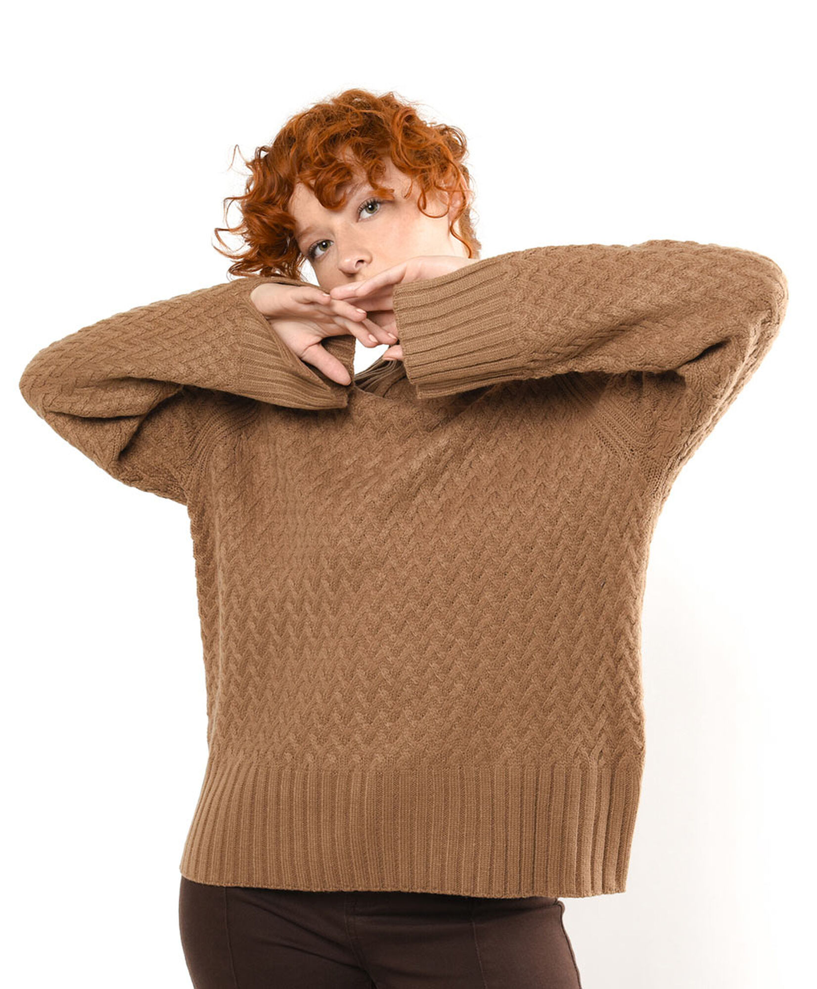 Sweater mujer trenzado cuello Sweater mujer trenzado cuello