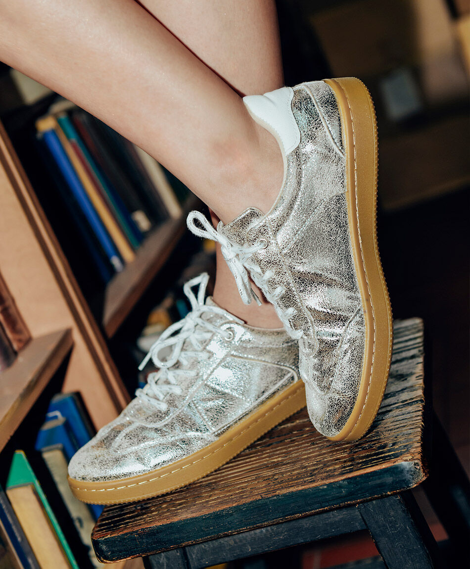 Zapatilla mujer vintage silver