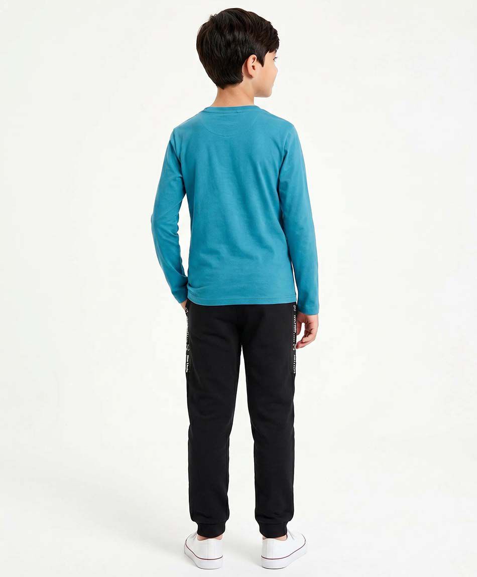 Pantal&oacute;n buzo ni&ntilde;o frase lateral