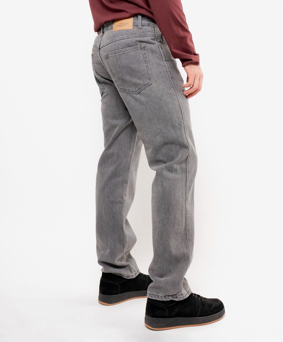 Jeans hombre gris recto