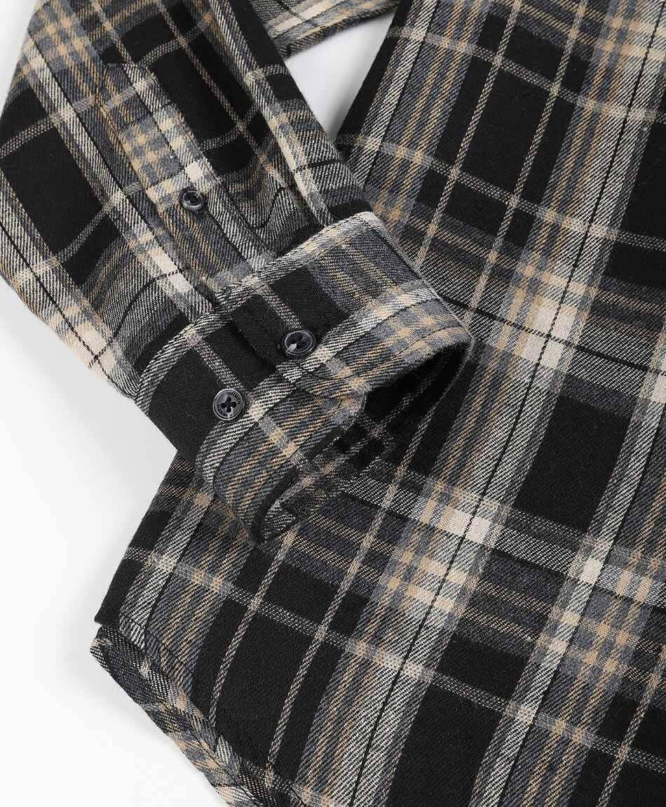 Camisa hombre franela black