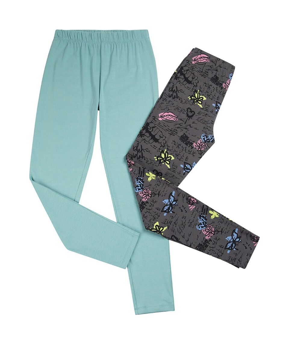 Pack 2 leggins ni&ntilde;a graffiti