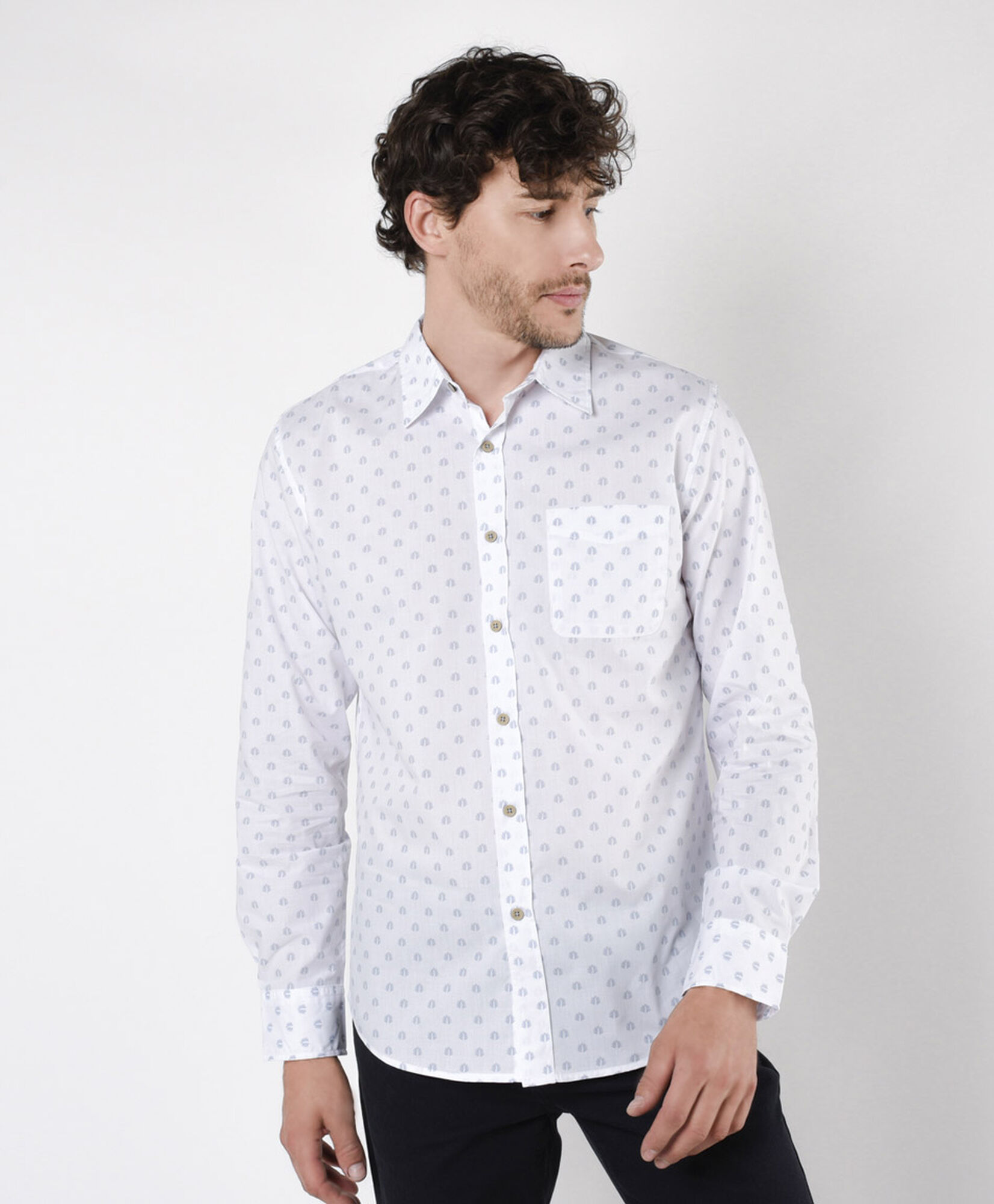 Camisa hombre mini diseño azul Camisa hombre mini diseño azul