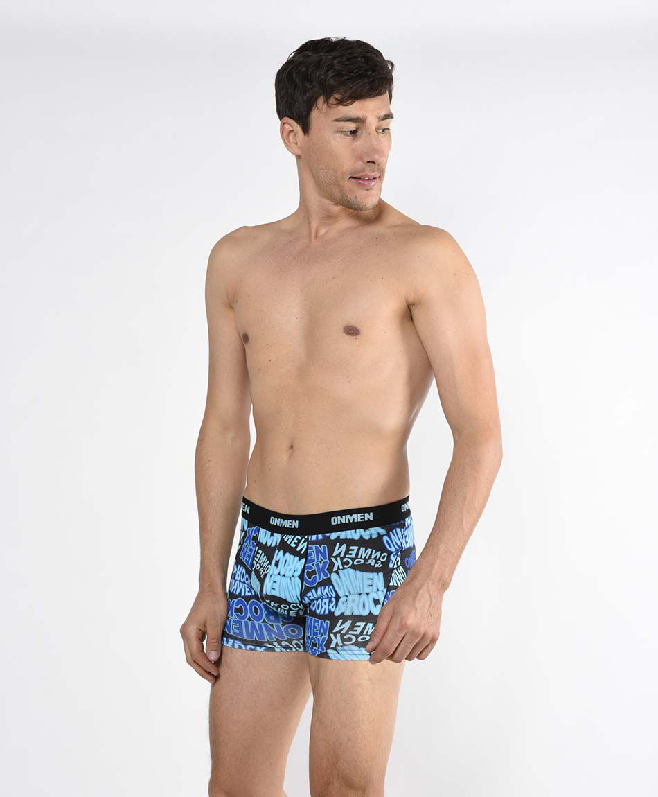 B&oacute;xer azul y negro 2 piezas