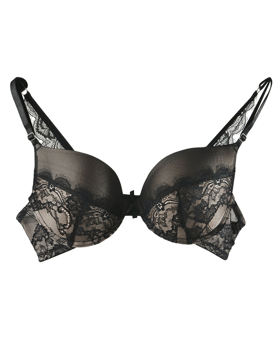 Sost&eacute;n mujer bicolor push up encaje