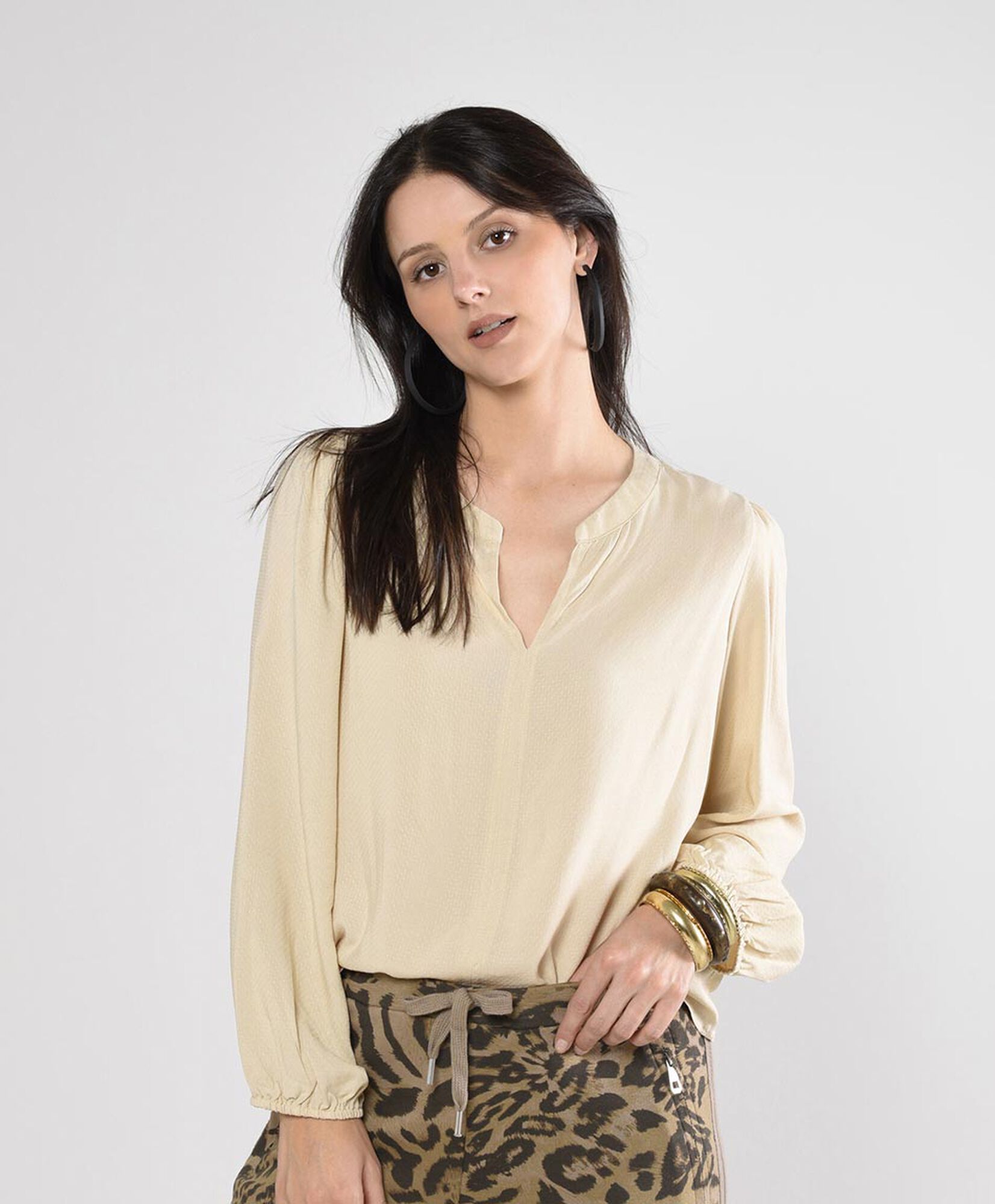 Blusa mujer jacquard manga larga Blusa mujer jacquard manga larga