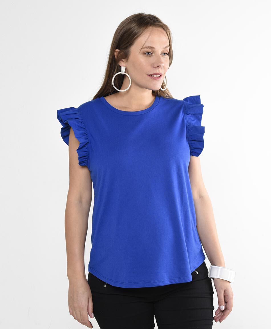 Polera manga corta cuello redondo