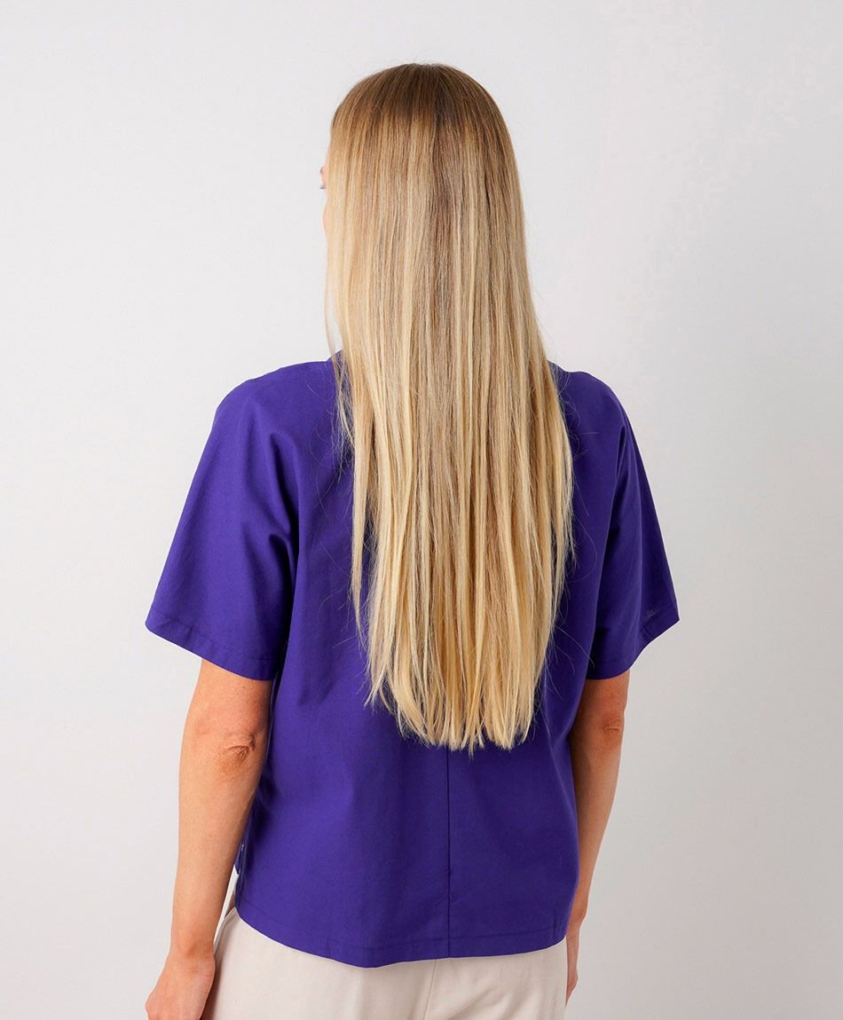 Blusa mujer lino bolsillos