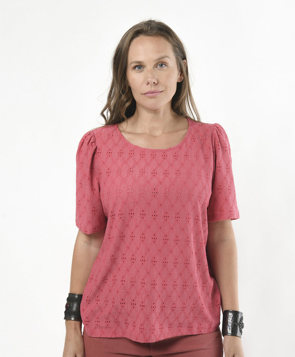 Polera mujer calado rombos