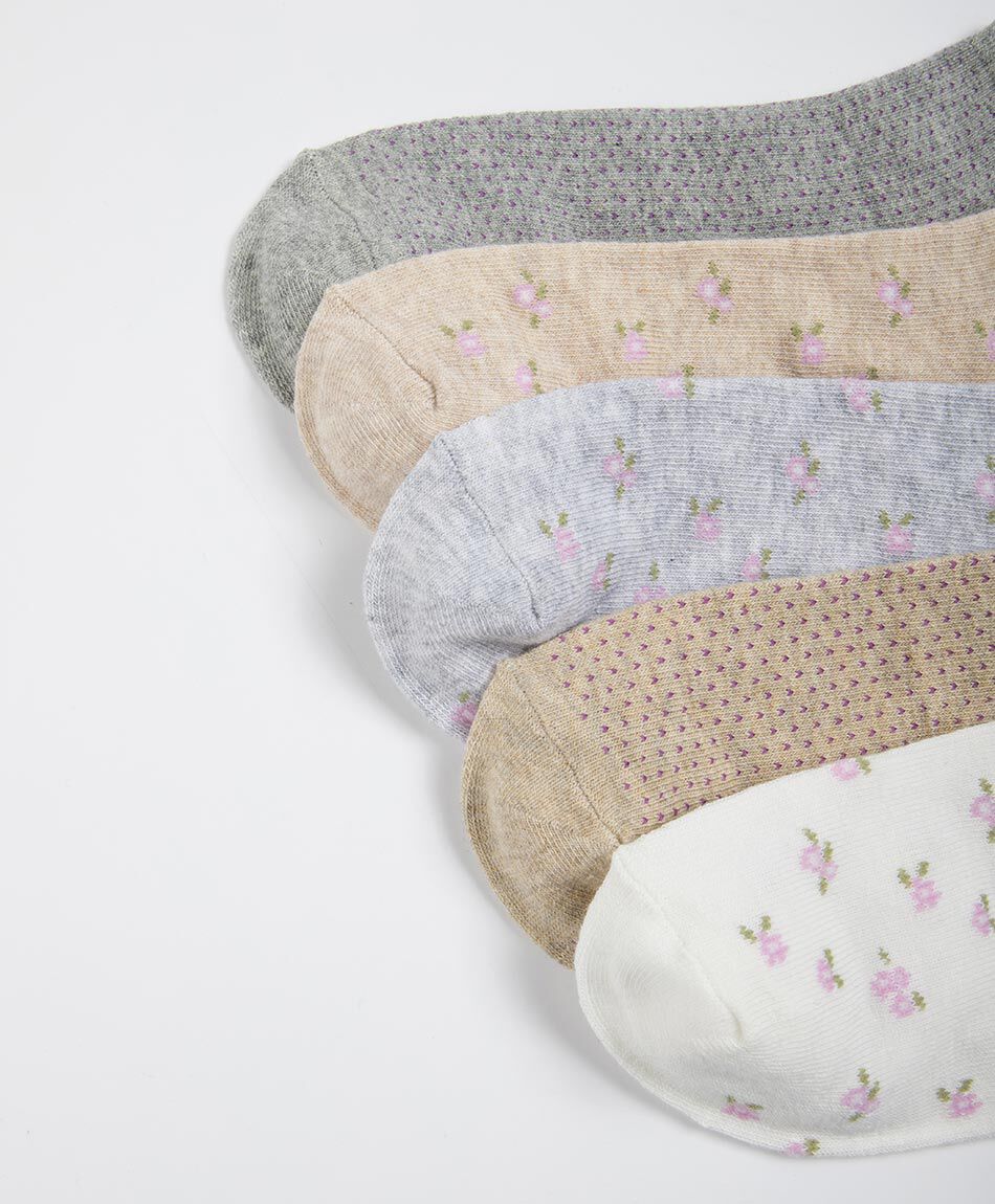 Pack 5 calcetines mujer cortos flores