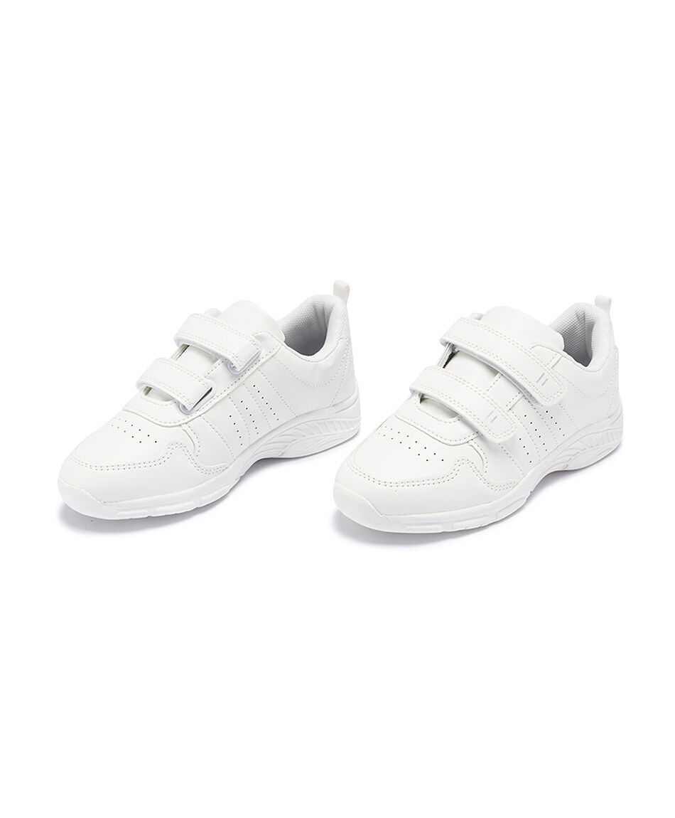 Zapatilla escolar (26 a 34) blanca velcro