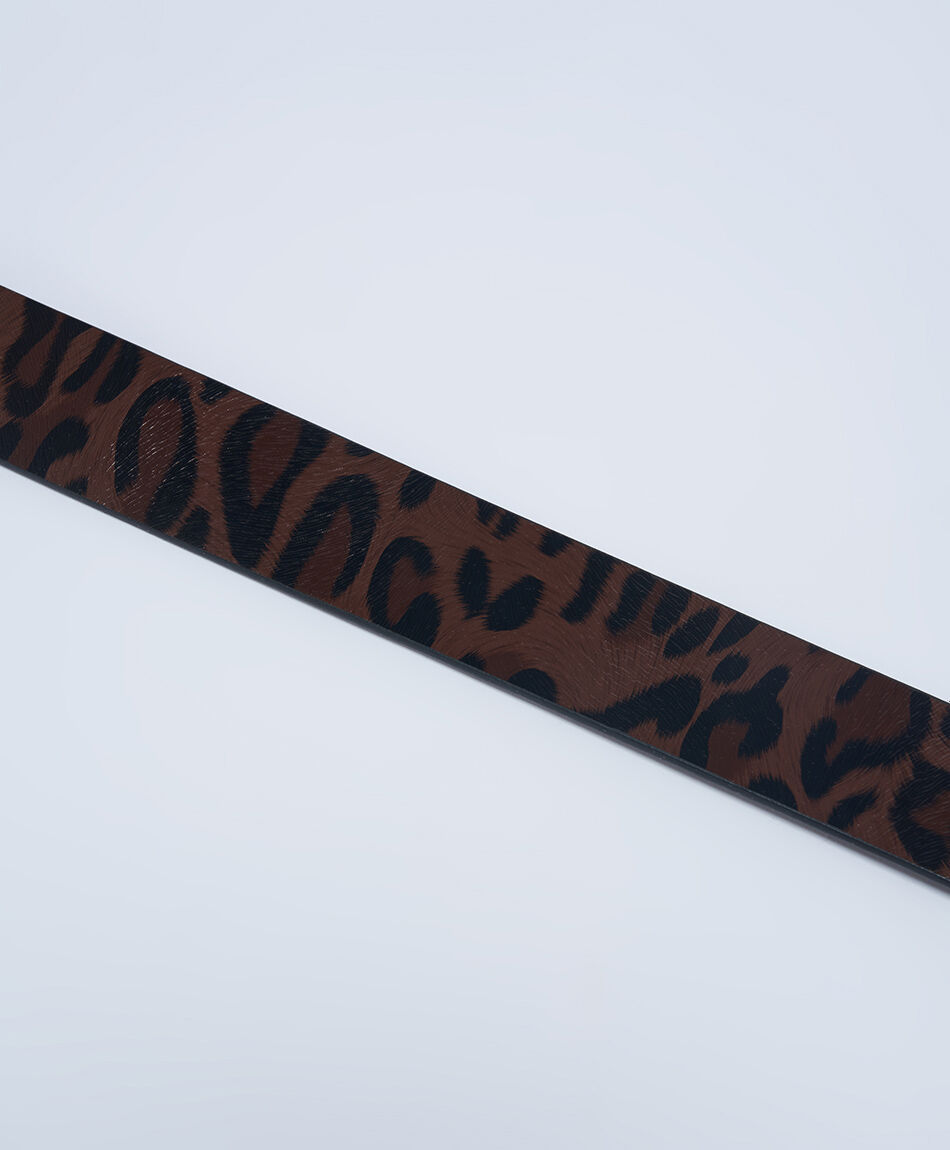 Cintur&oacute;n mujer animal print brown