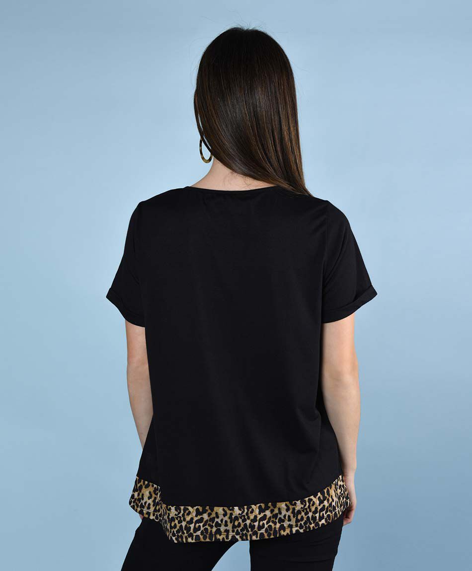 Polera manga corta cuello redondo