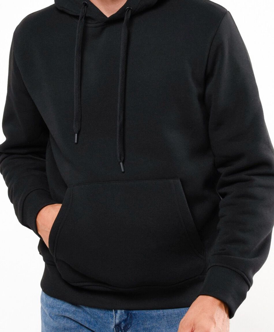 Poler&oacute;n hombre liso capucha