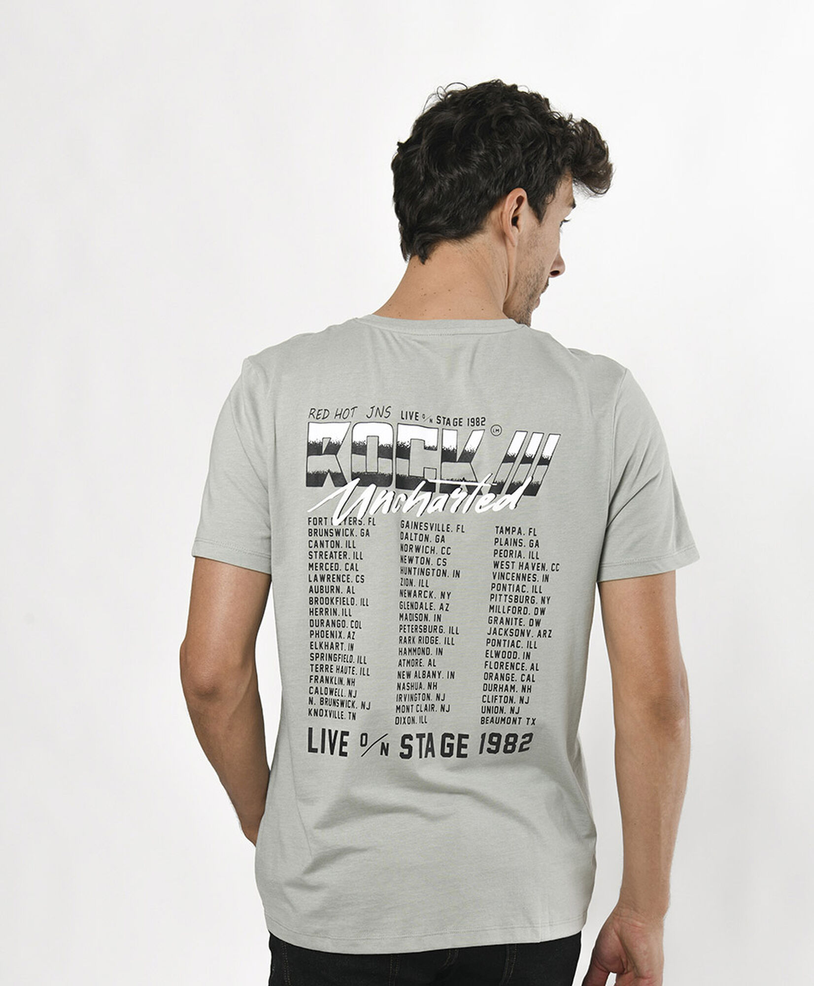 Polera hombre doble estampado rock Polera hombre doble estampado rock