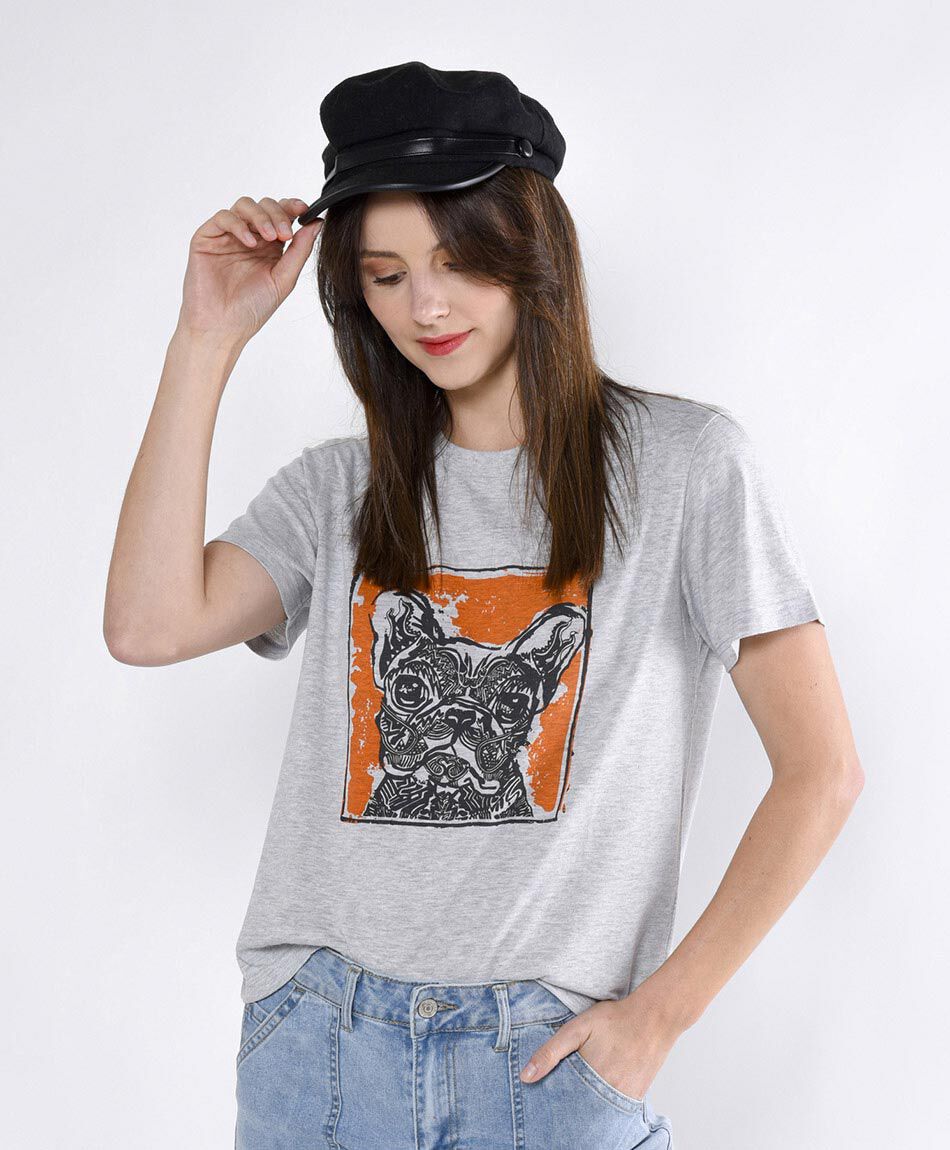 Polera manga corta cuello redondo