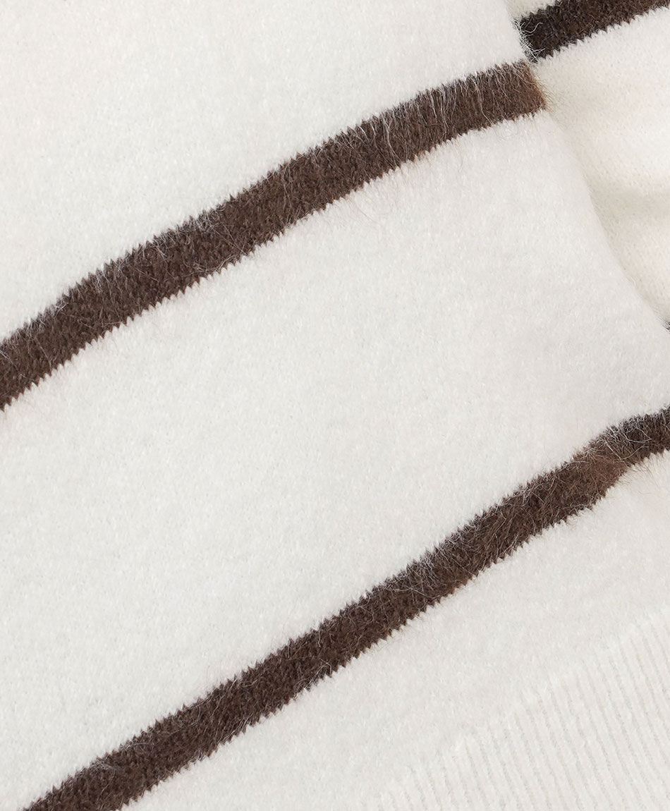 Sweater mujer l&iacute;neas caf&eacute;