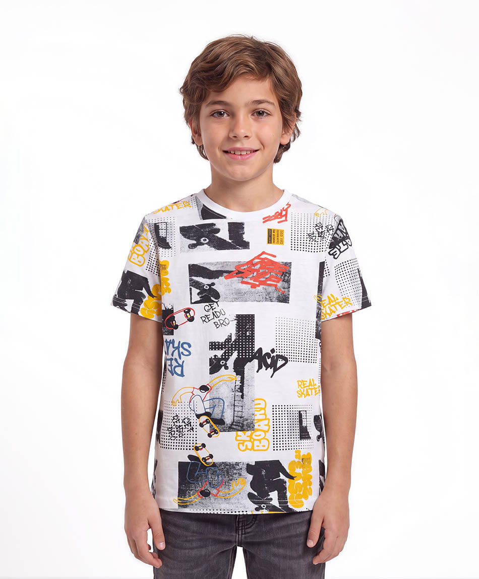 Polera ni&ntilde;o graffiti skate