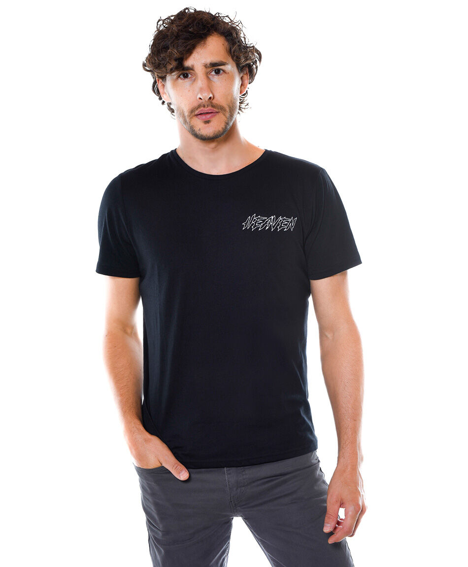 Polera estampada cuello redondo