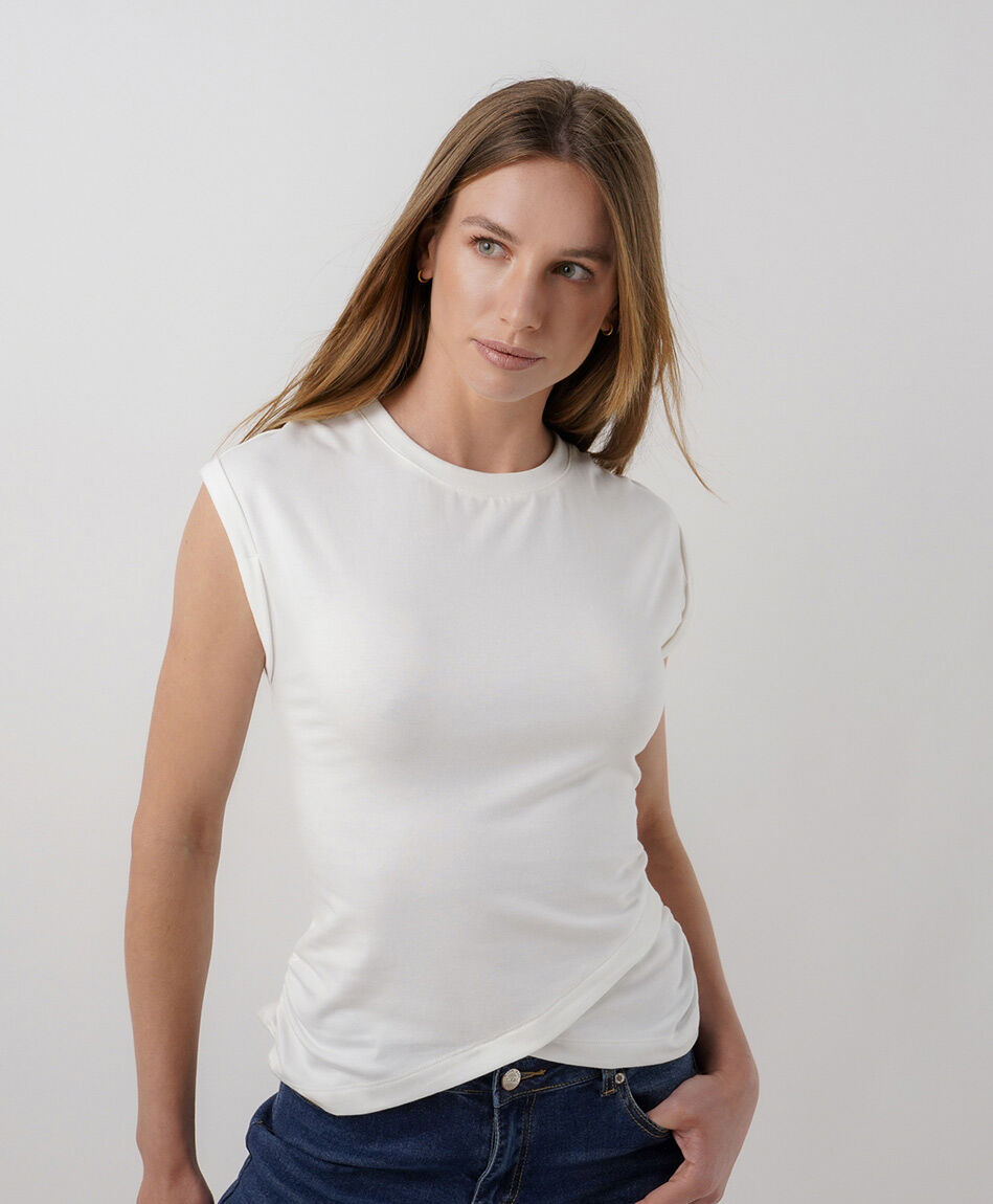 Polera mujer pretina cruzada