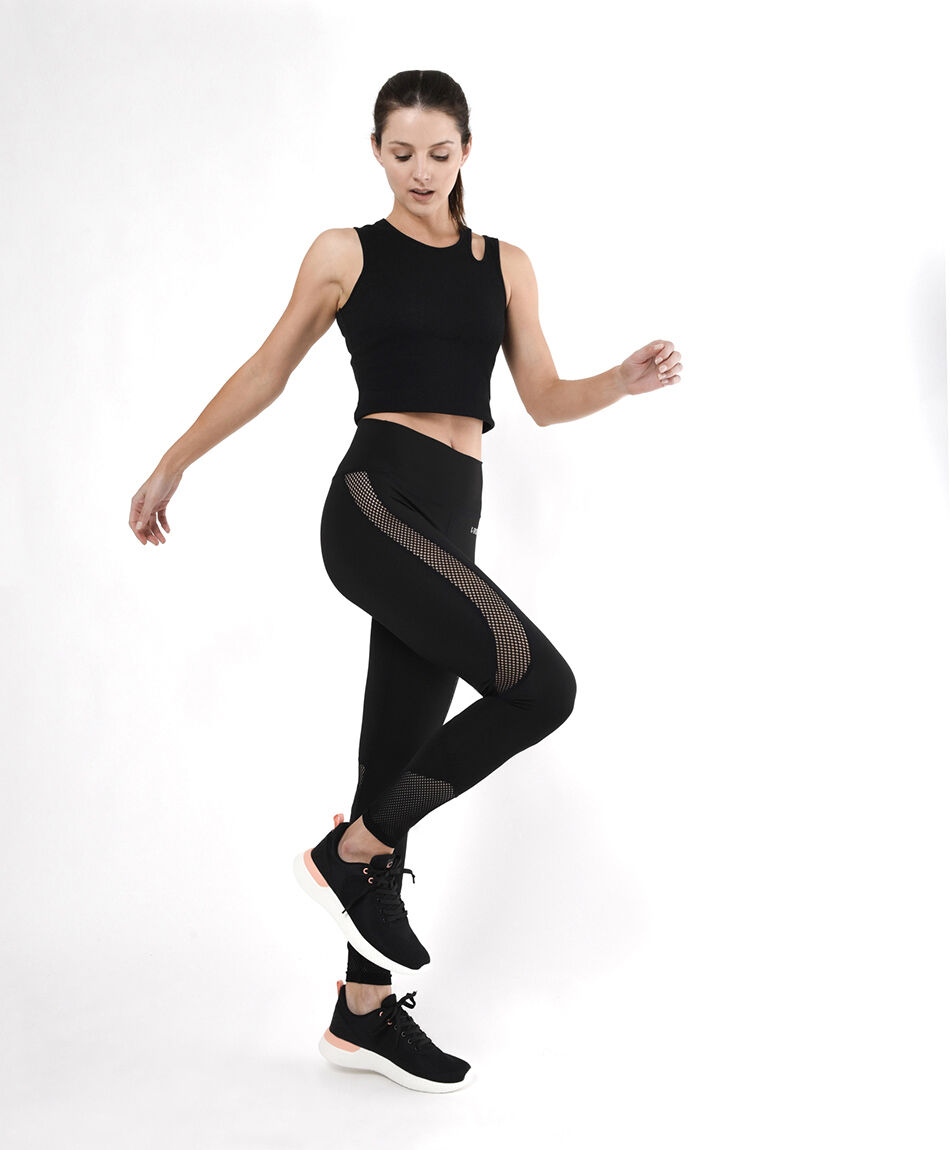 Calza mujer malla tiro alto