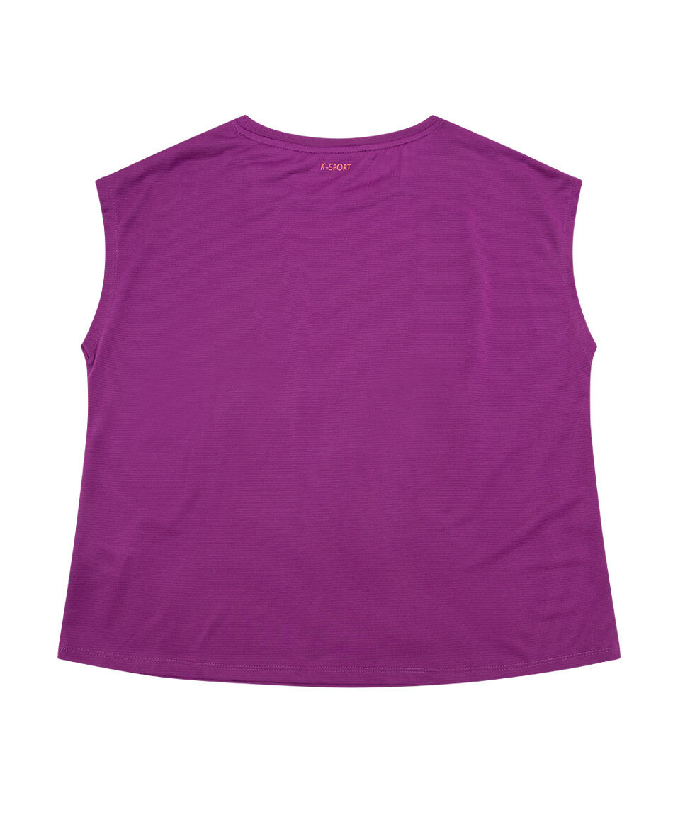 Polera deportiva mujer sin mangas lila