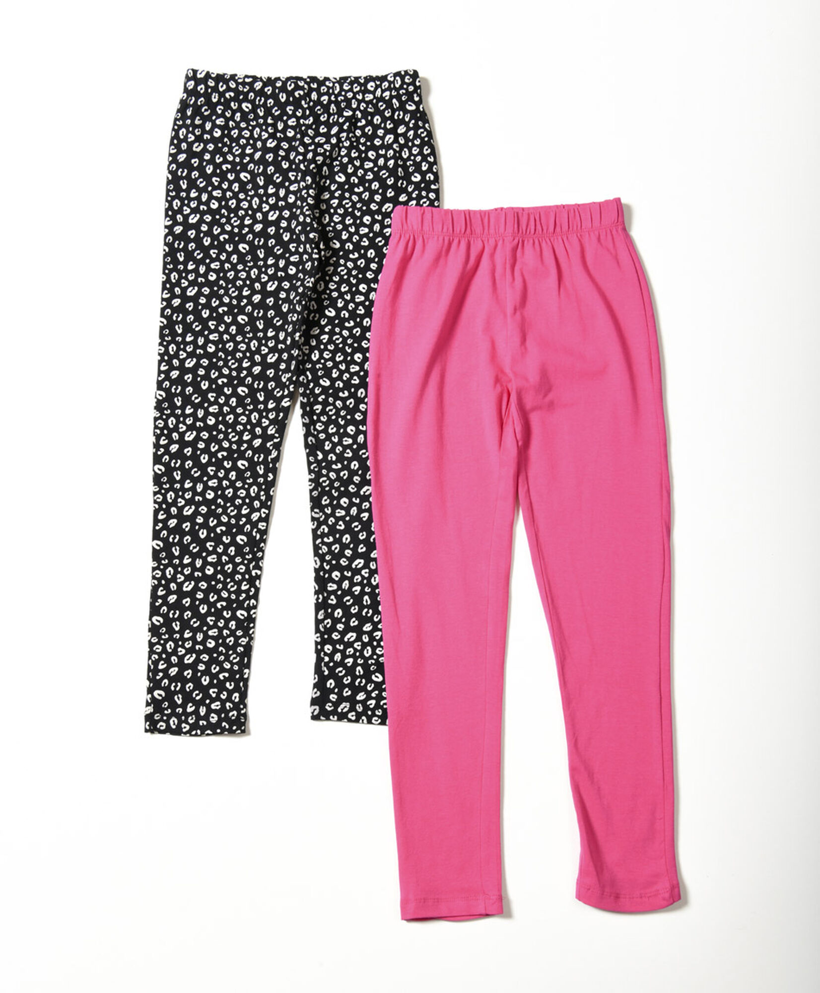 Pack 2 leggins niña hojas y fucsia Pack 2 leggins niña hojas y fucsia