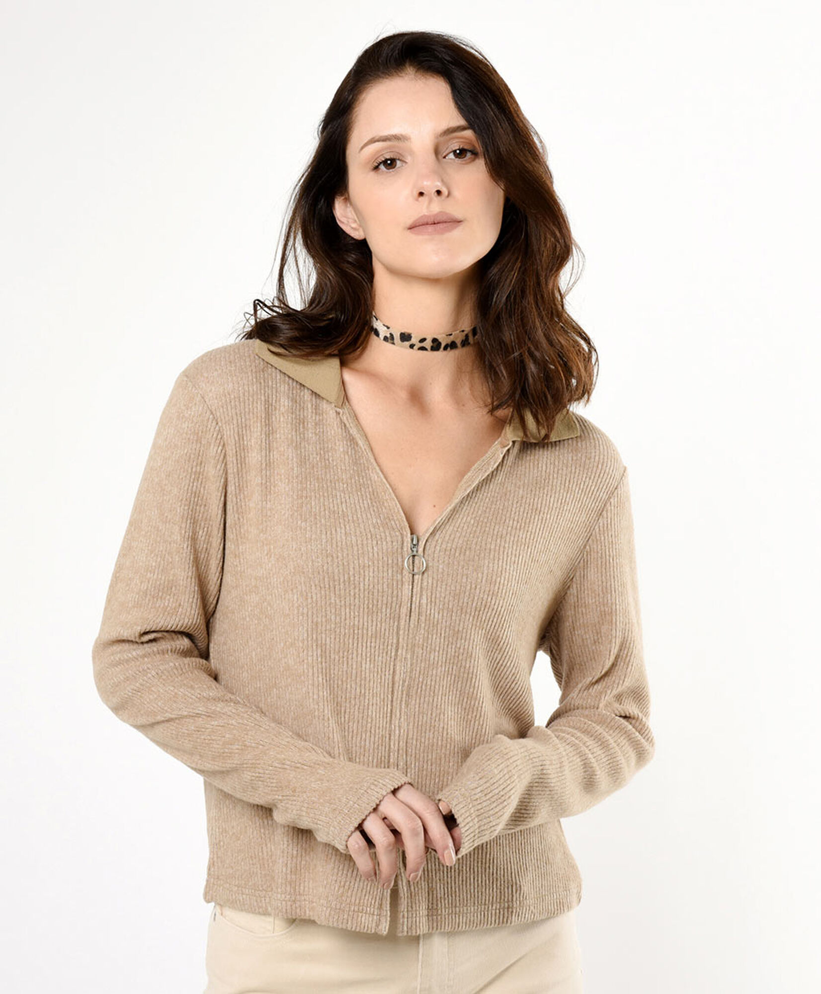 Cardigan mujer cierre y cuello Cardigan mujer cierre y cuello