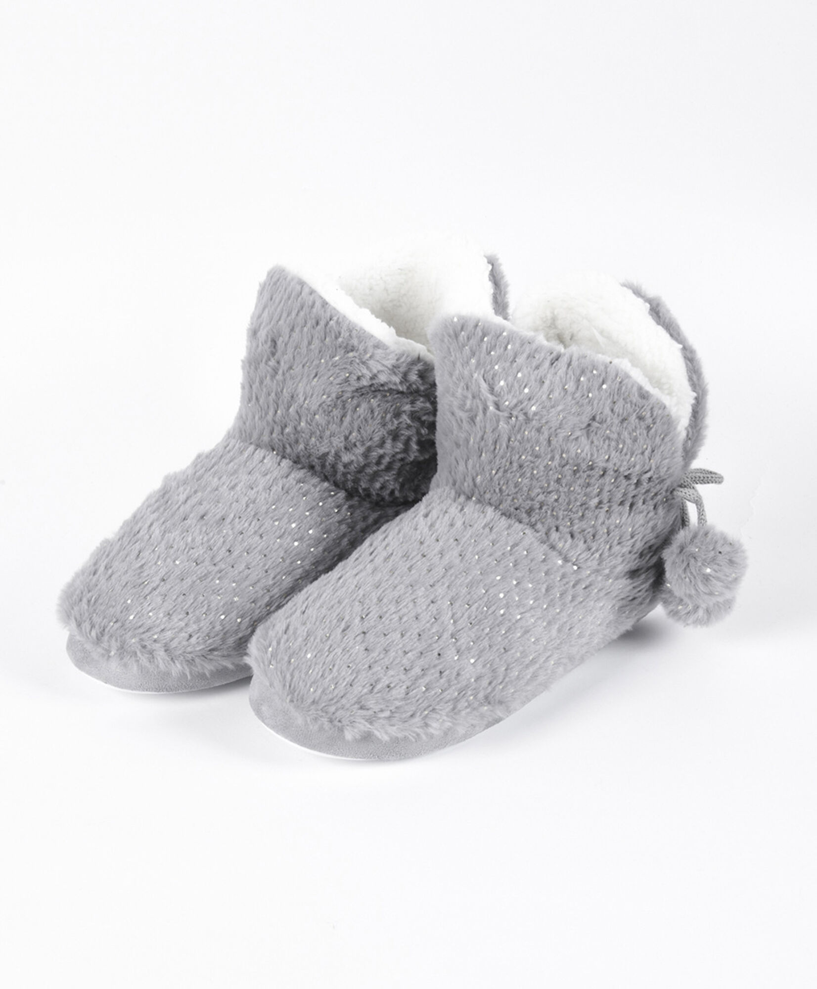 Botín descanso mujer pompones y brillos Botín descanso mujer pompones y brillos