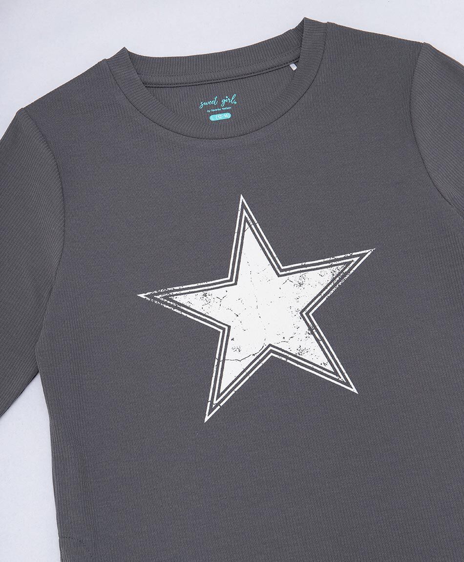 Polera ni&ntilde;a estampado star