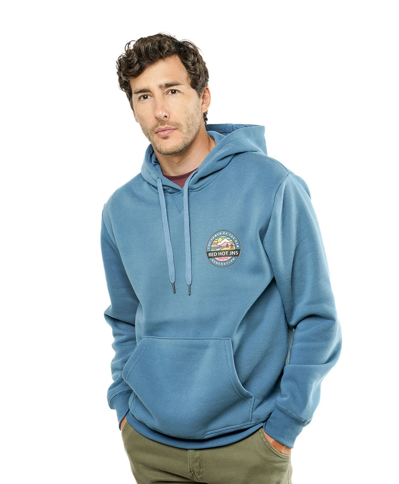 Polerón hombre doble estampado montaña Polerón hombre doble estampado montaña