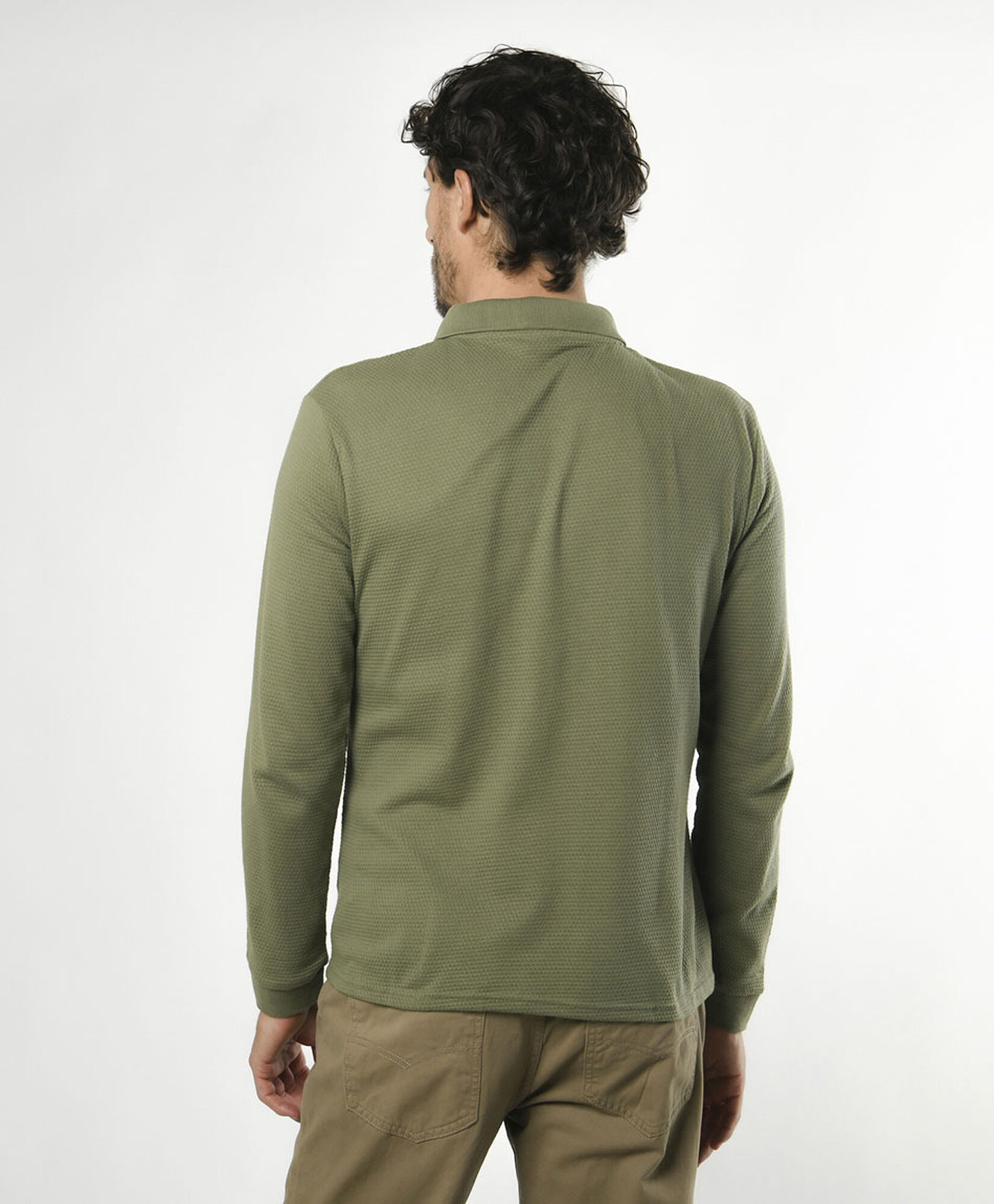 Polera hombre cuello piqué verde Polera hombre cuello piqué verde