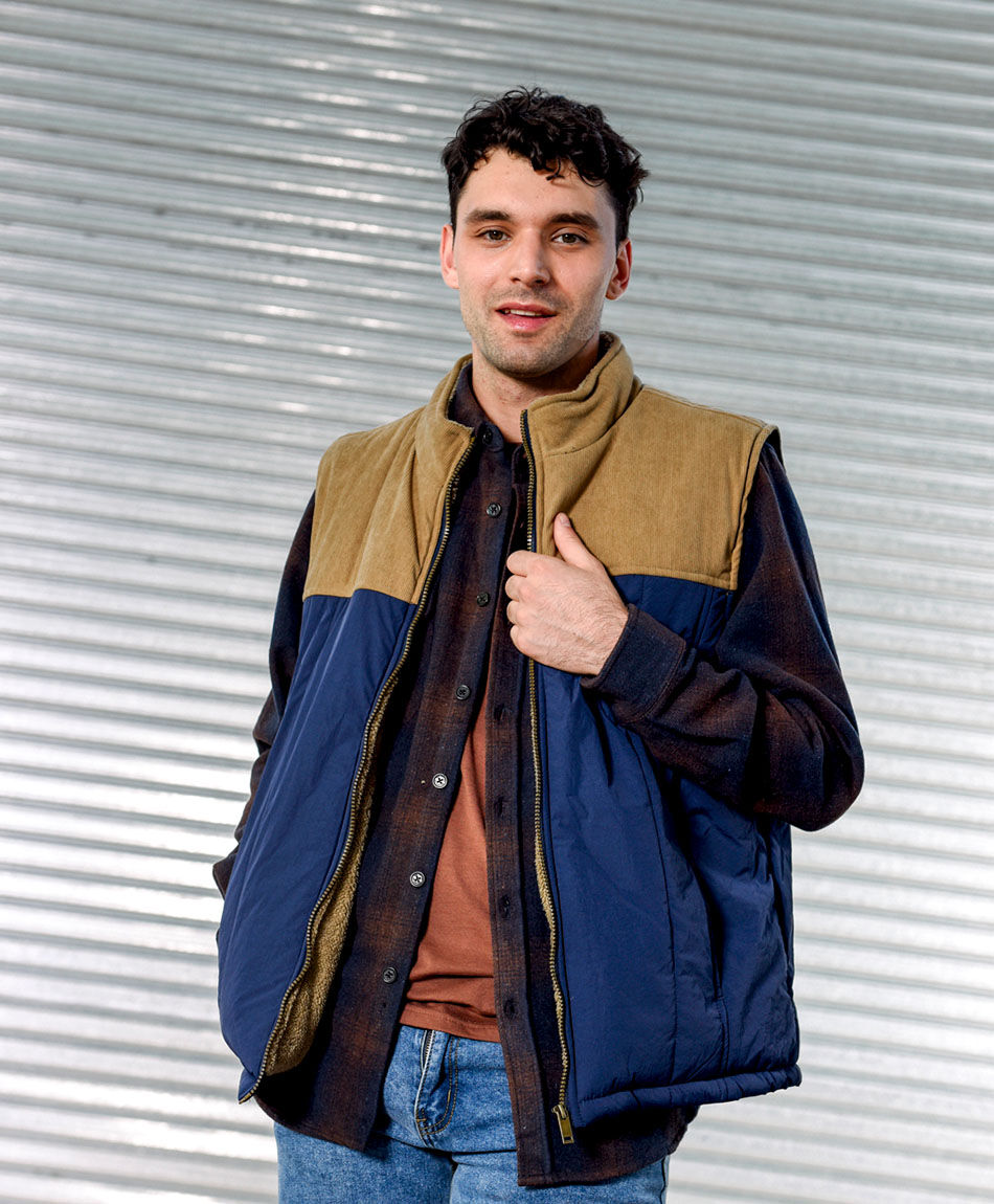 Parka hombre sin mangas bicolor