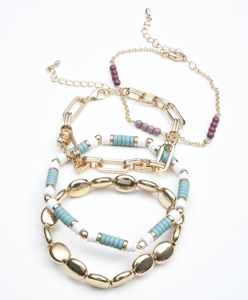 Set 8 pulseras mujer esferas y mostacillas