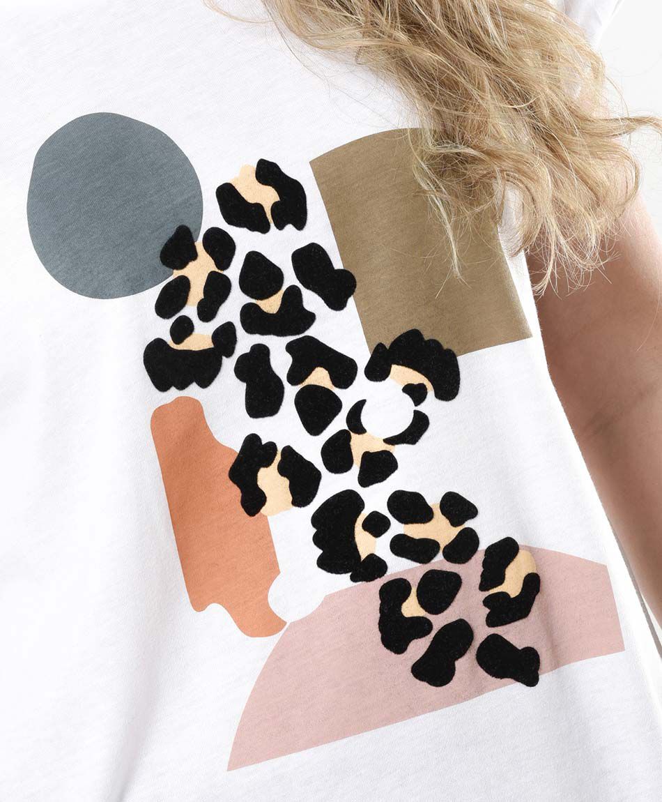 Polera mujer estampada velvet