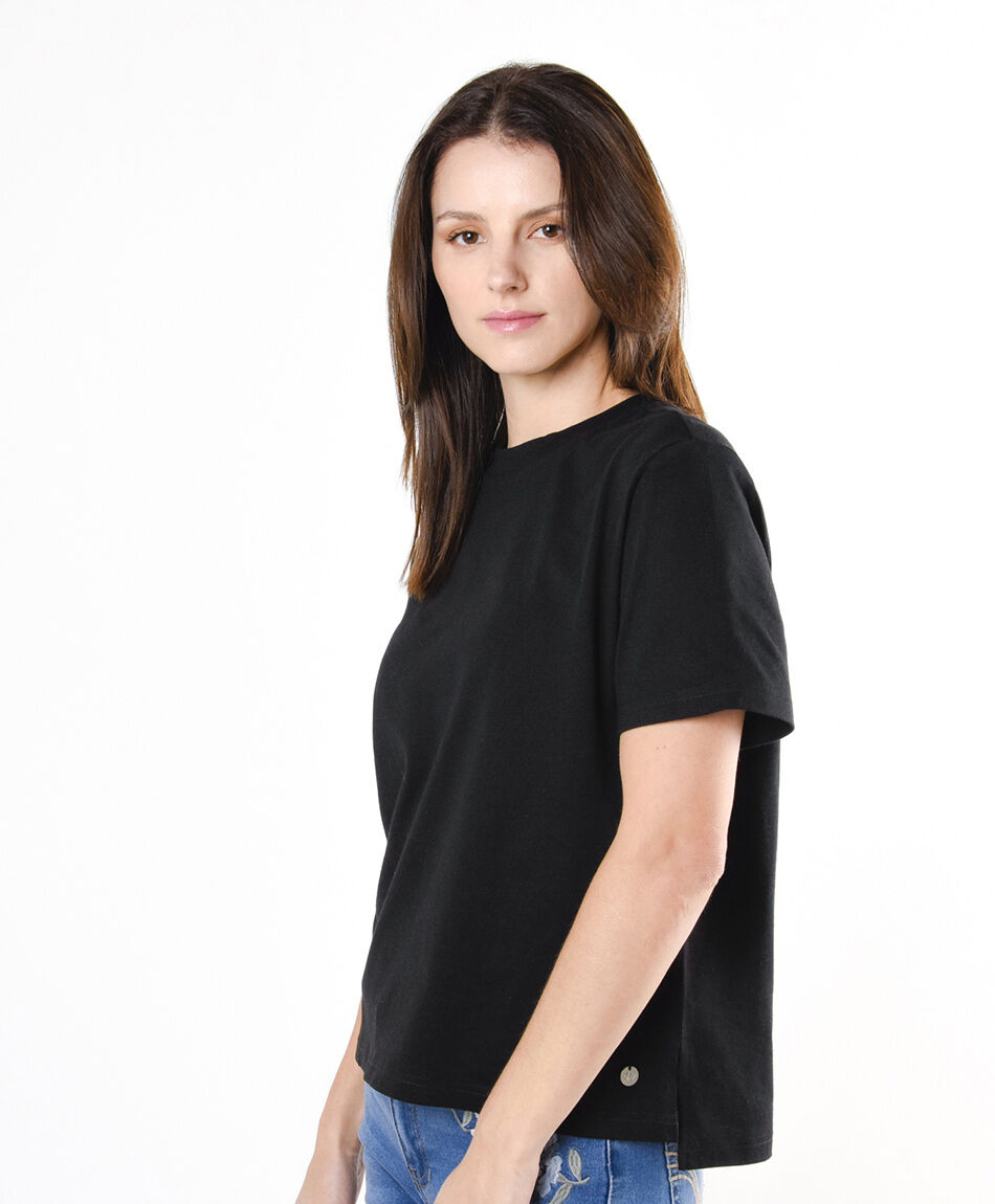 Polera mujer lisa negra