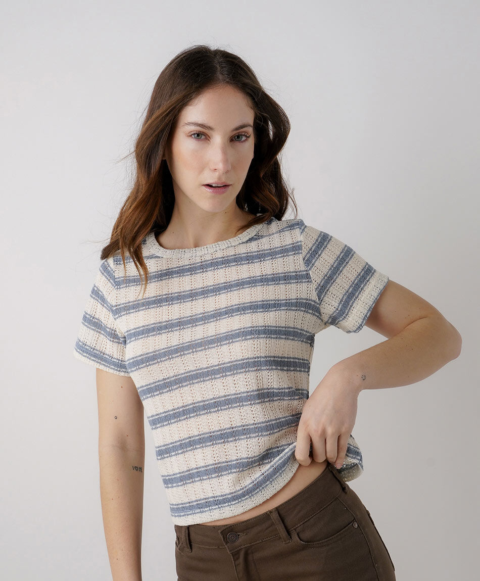Tejido mujer polera l&iacute;neas