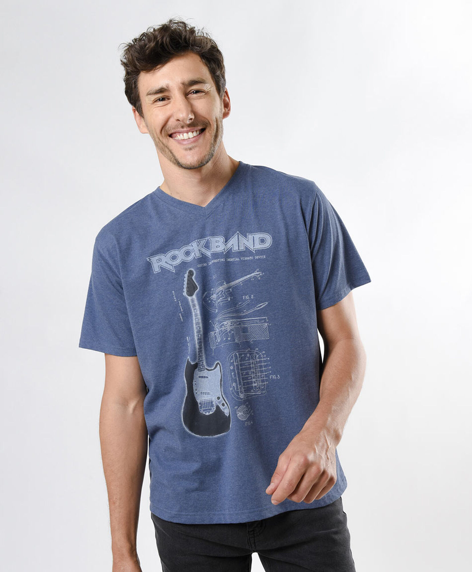 Polera hombre jaspeada guitarra Polera hombre jaspeada guitarra