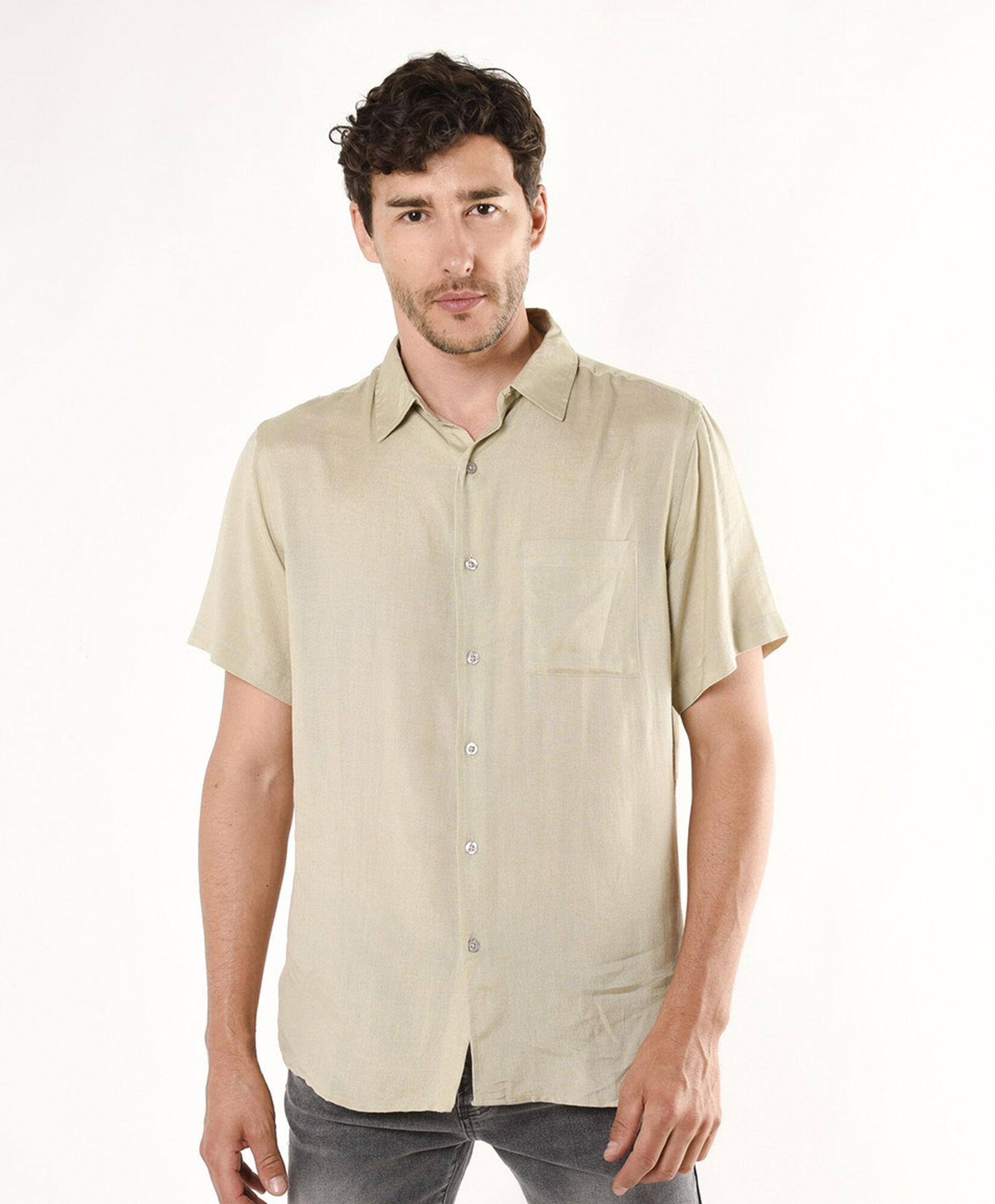 Camisa hombre lisa manga corta Camisa hombre lisa manga corta