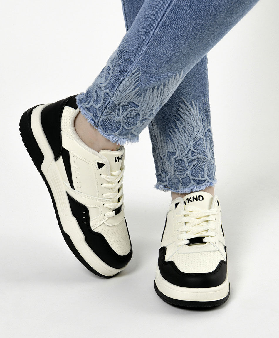 Zapatilla mujer bicolor plataforma