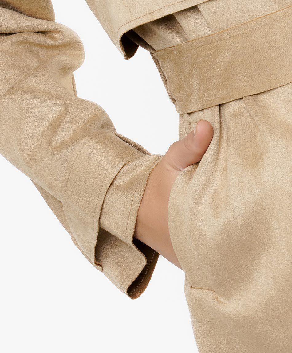 Abirgo mujer   trench liso beige