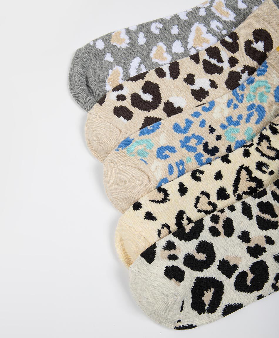 Pack 5 calcetines mujer animal print